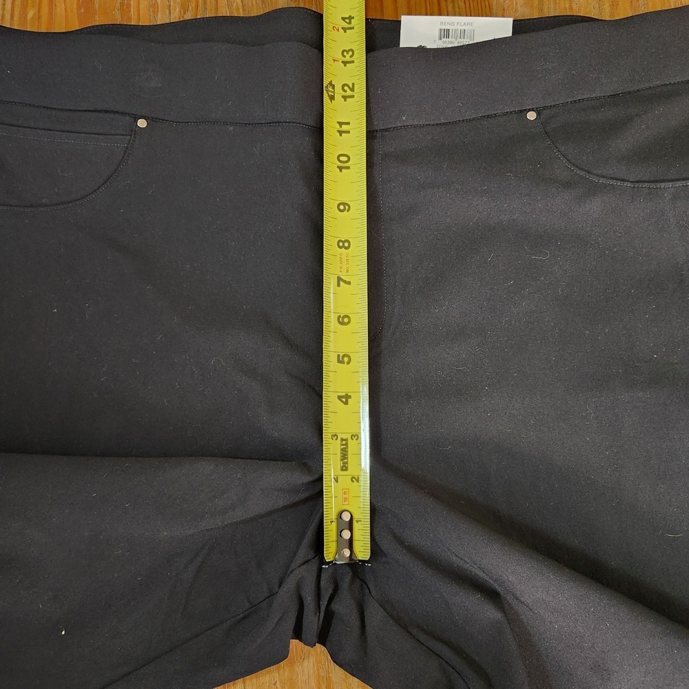 INC NWT Women's Black Flare Leg Pull On Pants XXL High Rise Faux Pockets Stretch - Picture 6 of 10